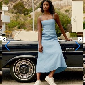 Reformation Blue Linen Dresss
